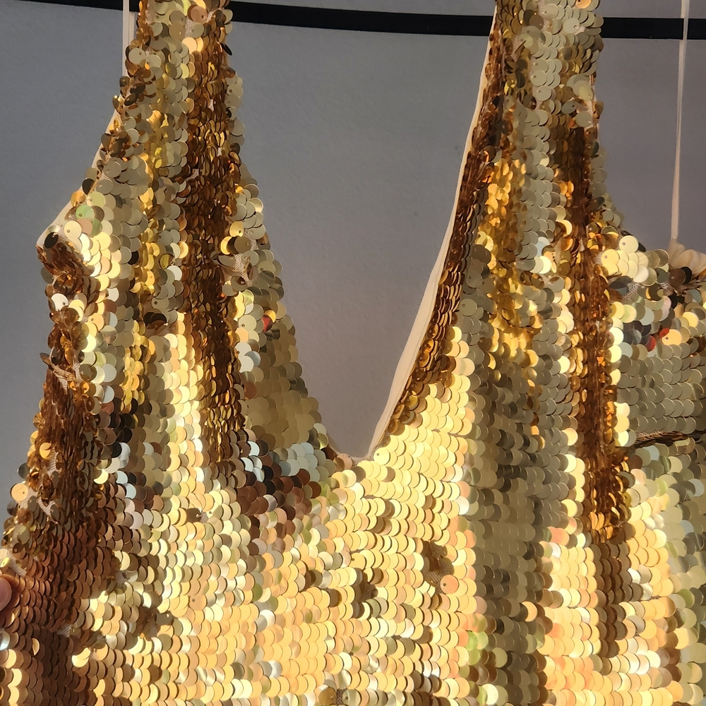 Fashion Nova Gold Sequin Dress